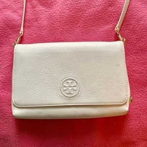 Tory Burch New Ivory Flat Bombe Wallet Crossbody